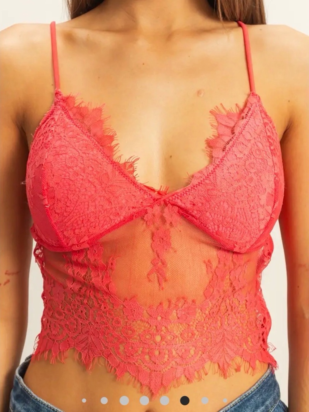HYFVE Coral Lace Sheer Bralette Cami-NWT